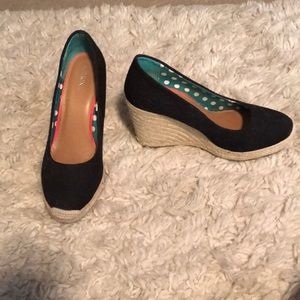 Black espadrille wedges
